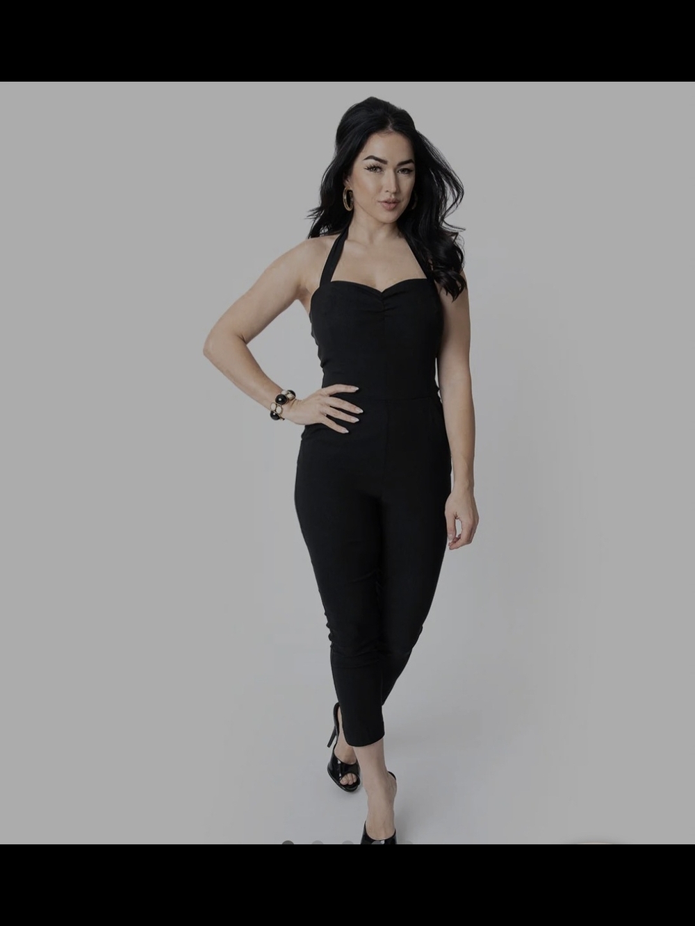 Uniqie Vintage Women’s Black Halter Jumpsuit